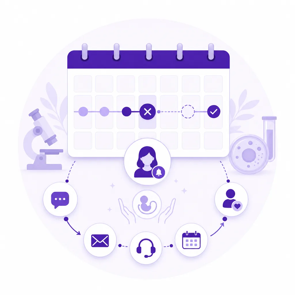 No-show operations preview showing calendar recovery workflow and logged outcomes